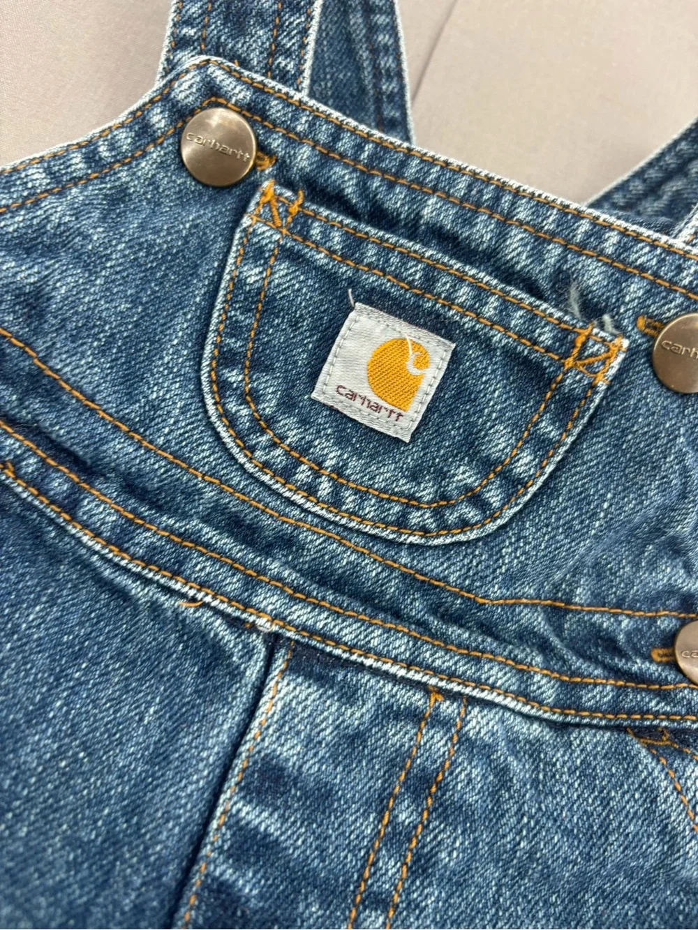 Carhartt Denim Short Overalls - Blue